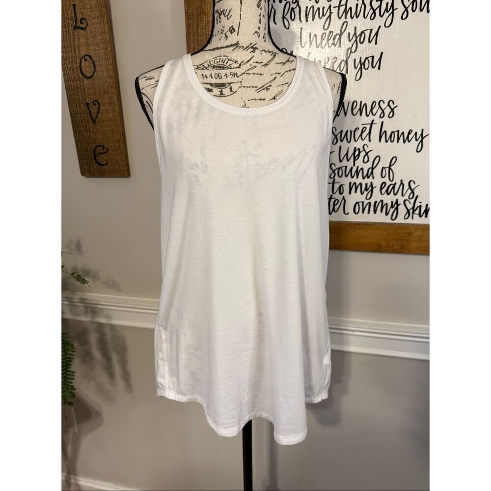 Athleta Women's Sleeveless Cut-Out Criss-Cross Back Workout Tank Top White XL - Picture 1 of 8